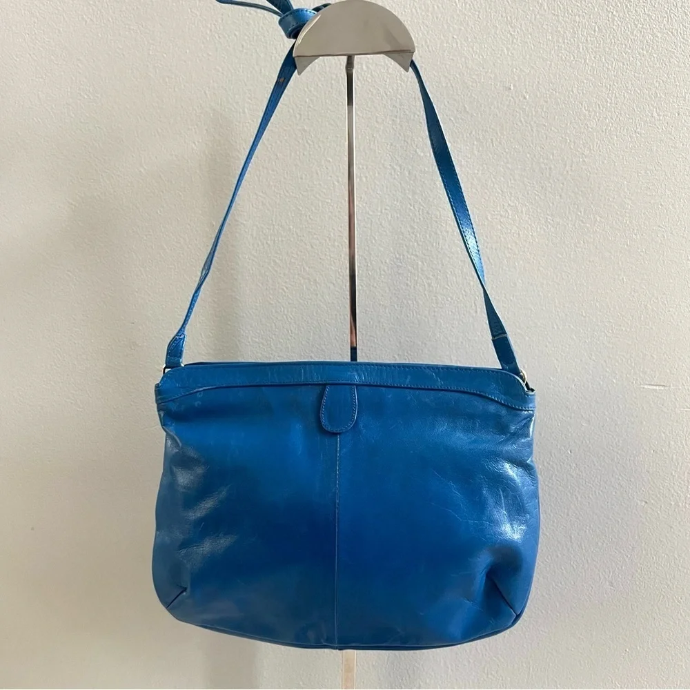 Vintage Caressa Spain Blue Leather Crossbody Bag - Picture 3 of 15